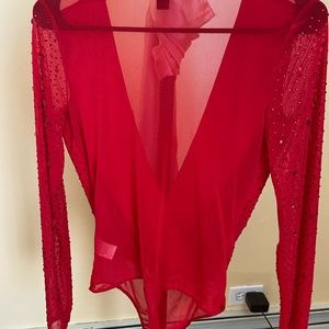 Women's Red Bodysuit